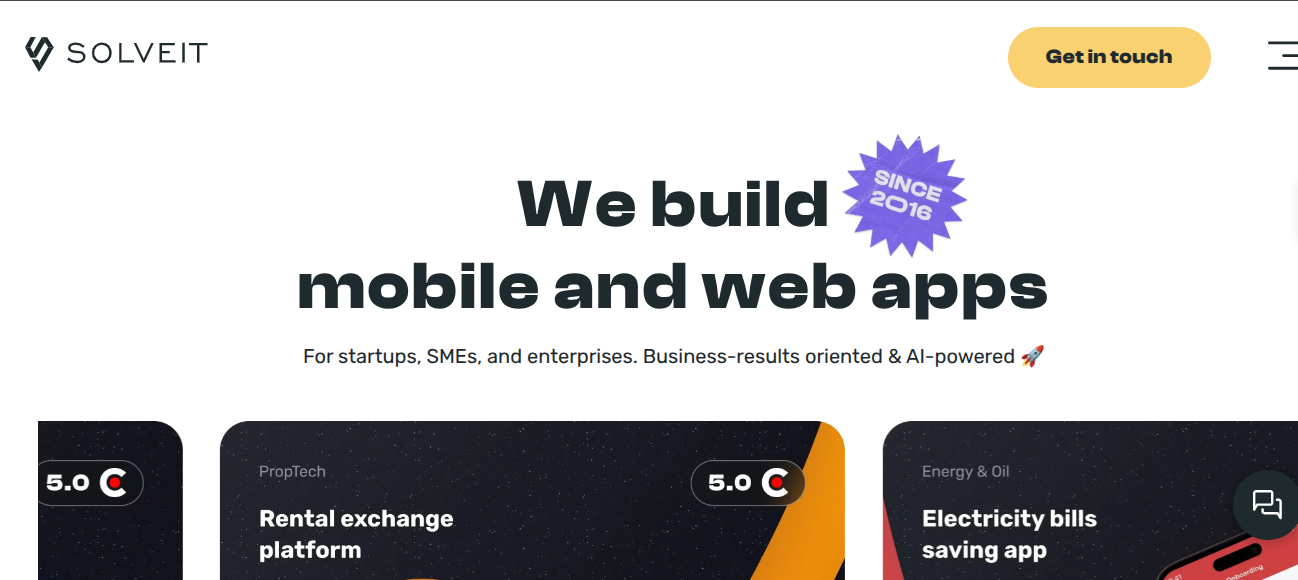 Website Image of SolveIt for the list of top healthcare app development companies